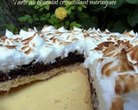 Tarte au chocolat croustillant meringuée