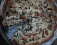 Une tarte gourmande : moules et épinards.