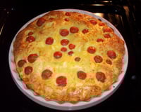 Clafoutis aux tomates cerises et vache qui rit
