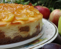 Cheesecake aux pommes et prune caramélisées