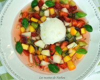 Minestrone de fruits et sorbet au citron