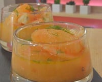Verrines de crevettes et pamplemousse
