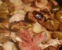 Râble de lapin aux figues et aux pommes