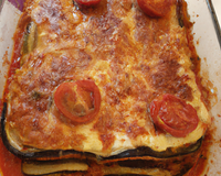 Lasagnes aux aubergines oignons et tomates