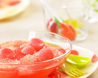 Soupe de pamplemousses de Floride aux fraises Tagada