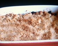 Crumble à base de courgettes, aubergines, poivron, carottes, tomates et oignons, parfumé au romarin et cuisinés au bouillon (cube).