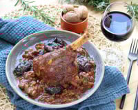 Souris d'Agneau du Périgord confites, pruneaux d'Agen et noix du Périgord