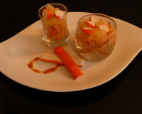 Verrine sucrée salée surimi/ananas