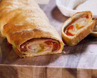 Pain roulé jambon et poivrons