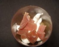 Verrine de jambon et de chèvre