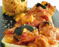 Courgettes farcies aux légumes de saison