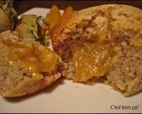 Moelleux tonka noisettes, cœur coulant à la mirabelle