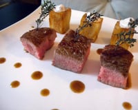 Quasi de veau et cubes frits au lard fumé