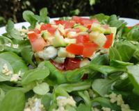 Une salade très fraîche et légère, délicatement parfumée à l'huile de cameline.