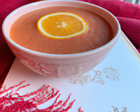 Soupe d'orange sanguine, granité thé