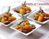 Émincé de bœuf, chutney de mirabelle