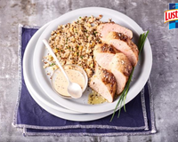 Quinoa crémeux et son filet mignon de porc à la moutarde