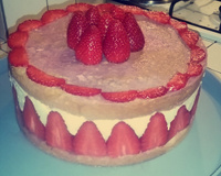 Fraisier et crème mousseline à la vanille 