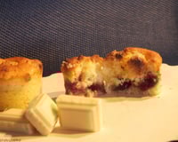 Muffins sucrés cerise noire et chocolat blanc