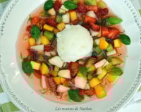 Minestrone de fruits et sorbet au citron