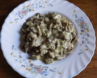 Escalope de dinde à la crème et champignons