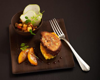 Pain perdu de foie gras aux pommes et pain d'épices