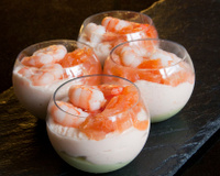 Verrines à l'avocat et crevettes