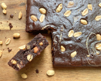 Brownie chocolat, cacahuètes et beurre de cacahuète