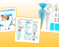 4 kits de décoration pour cupcakes : douilles, poches et embouts pour des décos parfaites