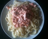 Tagliatelle, saumon frais, créme liquide...