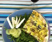 Quiche maison poireaux champignons au roquefort