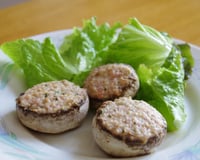 Champignons de Paris farcis au fromage blanc et au jambon