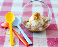 Pommes poêlées et sorbet façon crumble