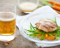 Grenadins de veau au cidre et aux baies roses