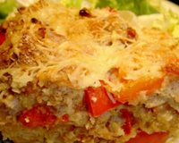 Gratin de pain perdu aux lardons