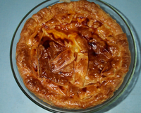 Tourte au poulet, oignon, tomate et curry