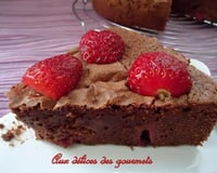 Gâteau chocolat -fraises