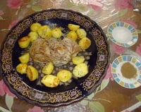 Agneau vapeur accompagné de sel et cumin