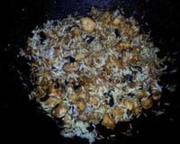 Risotto au poulet et aux olives