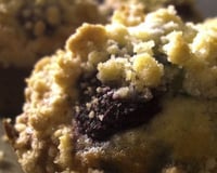 Muffins crumble aux framboise et cœur de chocolat