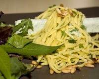 Glaçons de pesto du jardin, pâtes