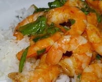 Crevettes thaï aux pousses d'épinards