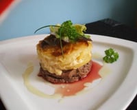 Sauce chinoise comme au Mac Donald avec son gratin dauphinois et ses tranches de bavette ! Pour 6
