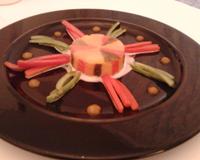 Une assiette, mais différentes façons de préparer le poivron : confit, sauté, sucré-acidulé.