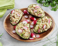 Barquettes d'avocat farcies au Quinoa et Lentilles