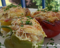 Poivron farci au thon & fromages de chèvre