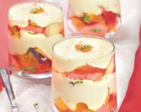 Un tiramisu léger à la pêche fraîche et confiture pour finir vos repas en beauté !