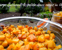 Courge butternut et patate douce rôties au thym