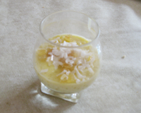 Crème coco aux perles du japon et gingembre confit