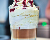 Le latte macchaiato douceur de framboise